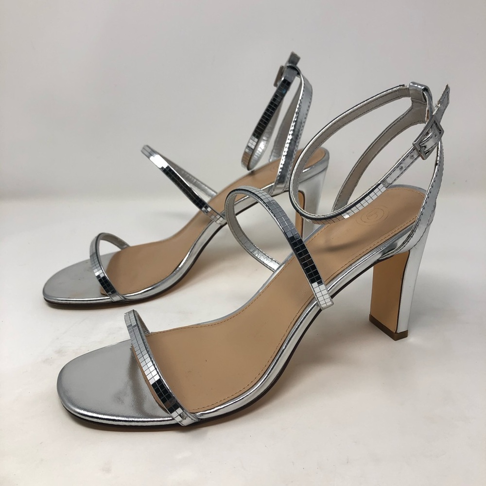 Urban outfitters silver mirror heels 9